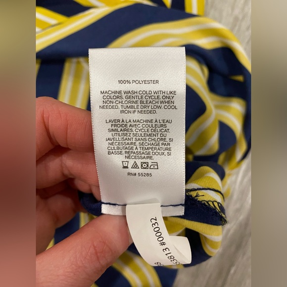 Express S Yellow/Navy Blue Striped Dress, Used, Quantity 1 available. - Picture 4 of 13